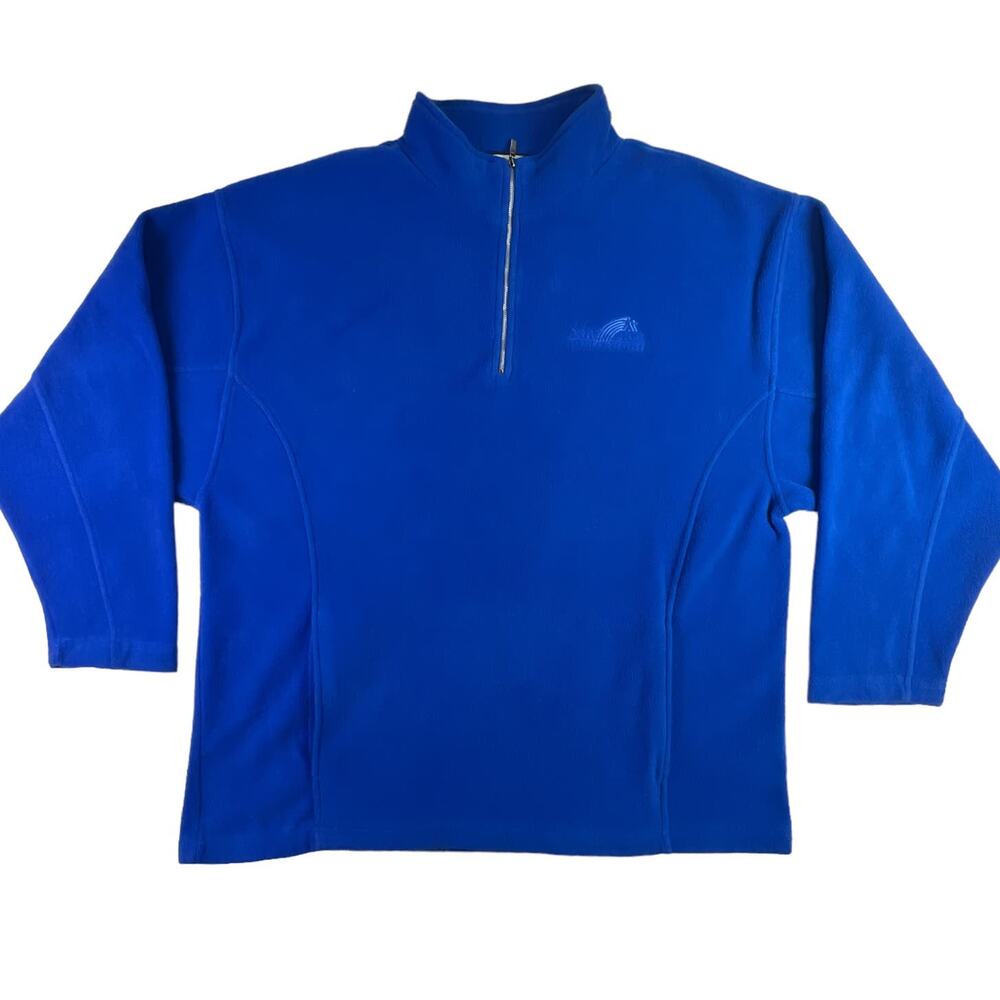 North End Blue Quarter Zip Fleece Sweatshirt Mock Neck SeleSource Logo